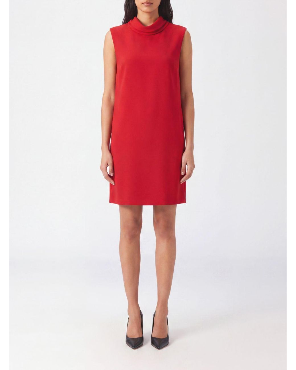Valentino Garavani Red Sleeveless Silk Sheath Mini Dress With V-Back