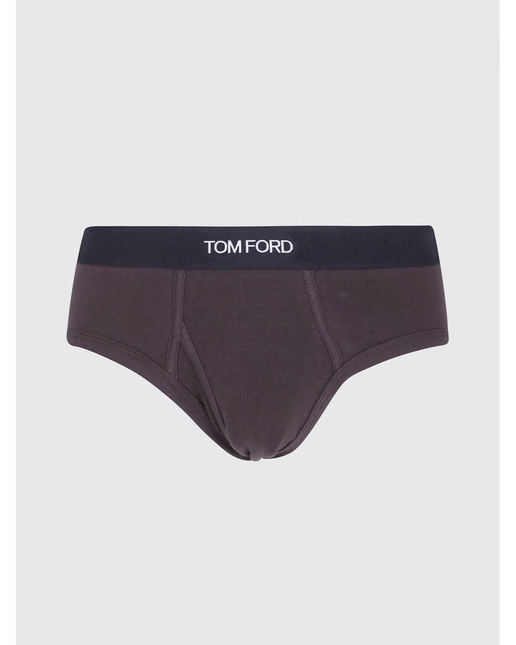 Tom Ford Blue Contrast Logo Waistband Stretch-Cotton Briefs for men