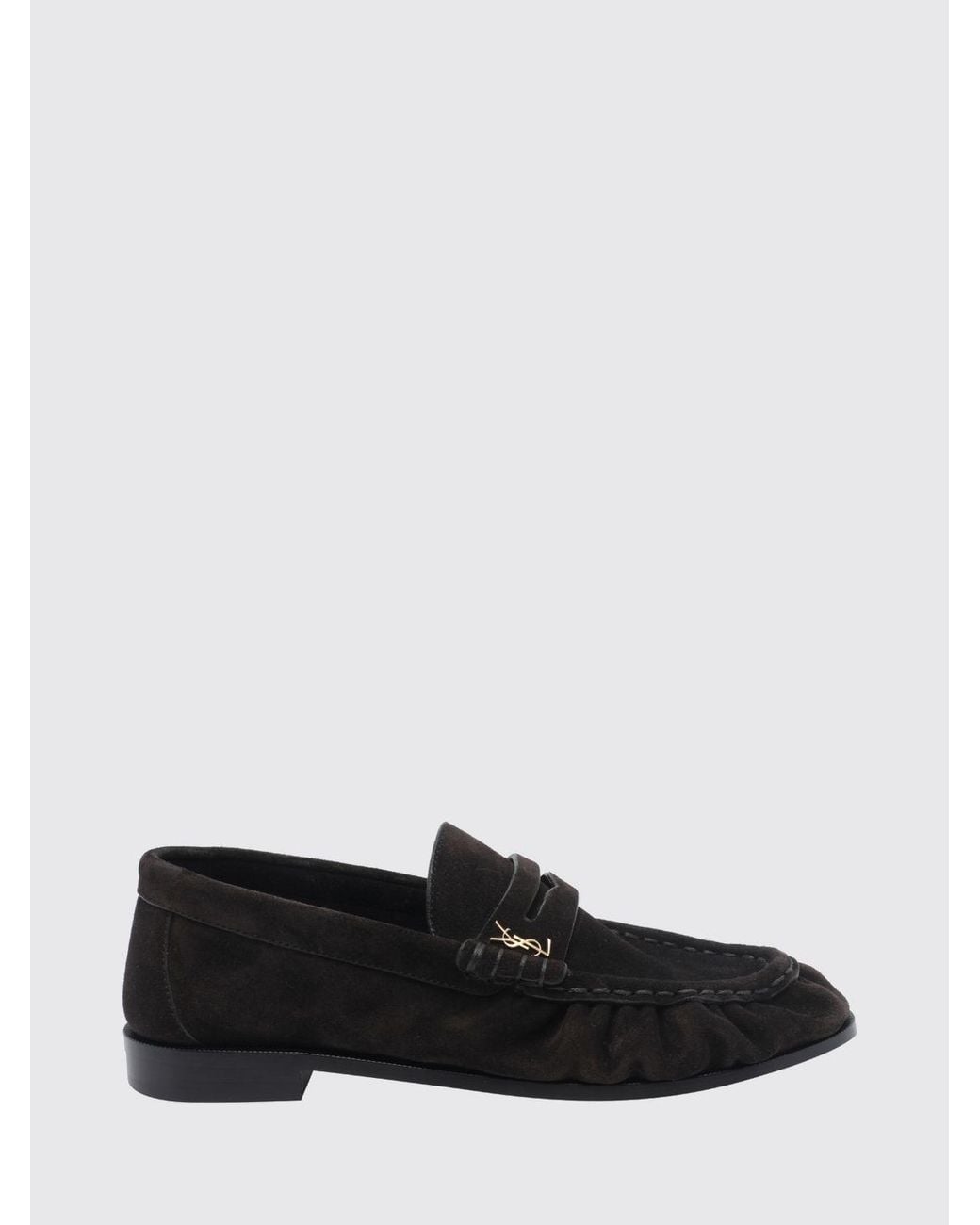 Saint Laurent White Le Loafer Suede Loafers With Ysl Monogram