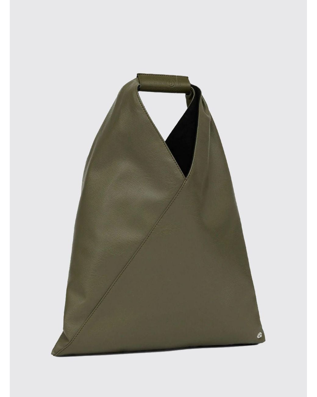 MM6 by Maison Margiela Green Japanese Faux-Leather Handbag With Iconic Stitching