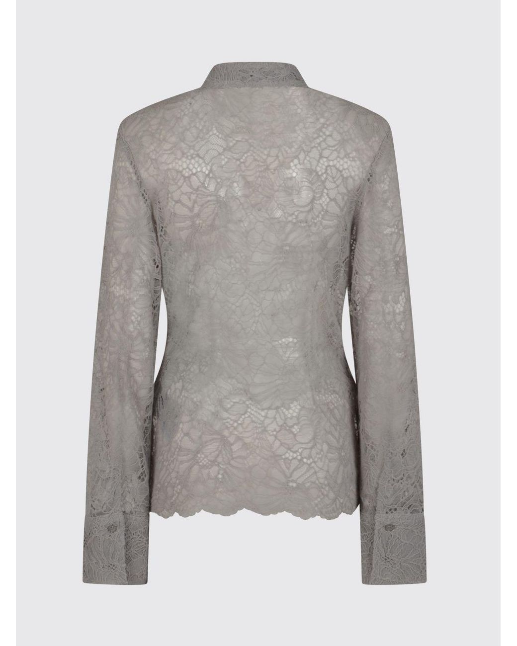 ROTATE BIRGER CHRISTENSEN Gray Lace Shirt
