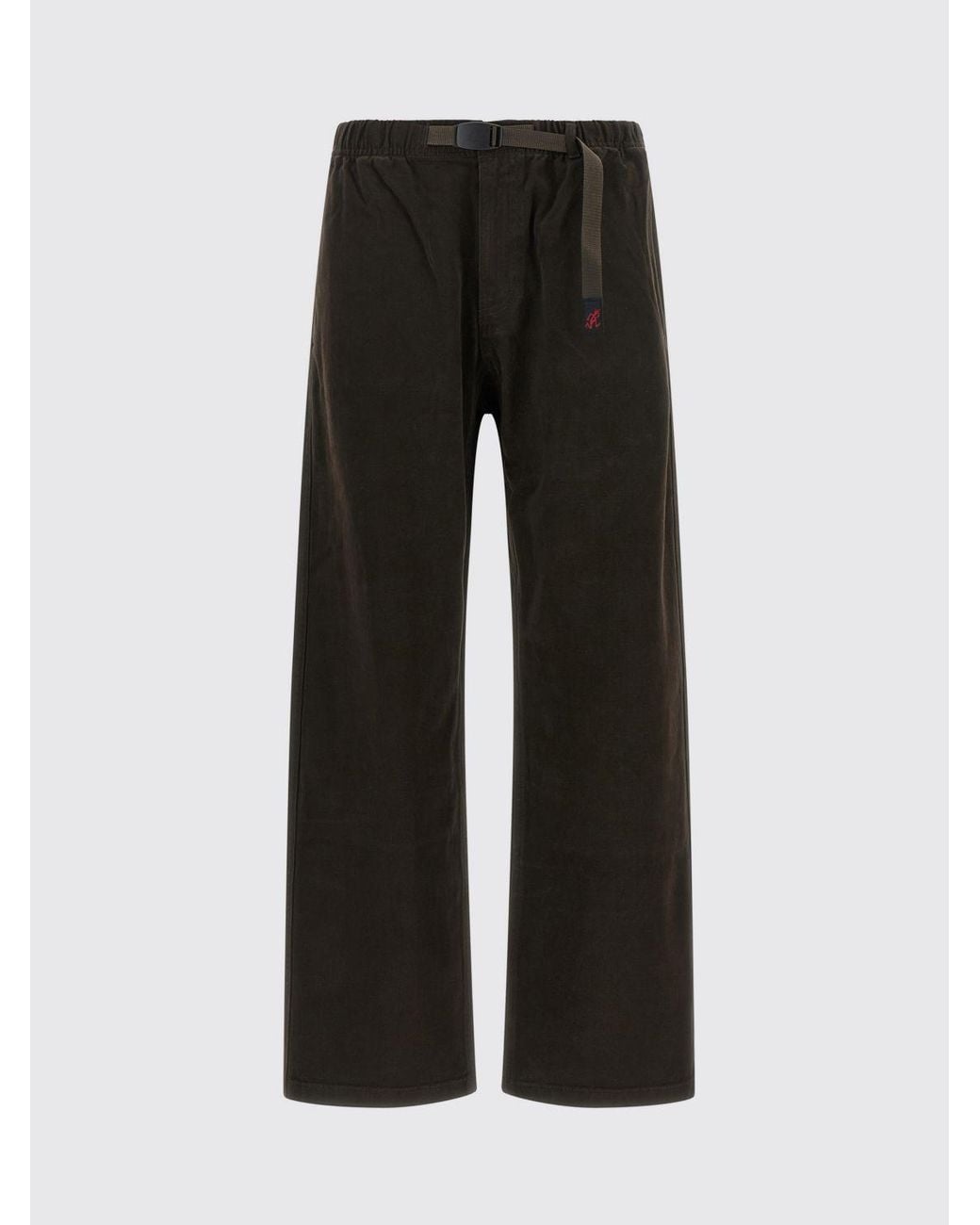 Gramicci Black Wide Leg Cotton Trousers With Elasticated Drawstring Waist for men