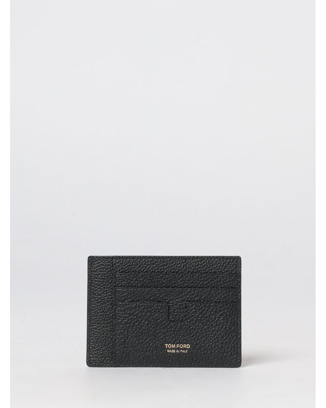 Tom Ford White Flat Grained Calfskin Leather Card Holder With Ten Slots for men