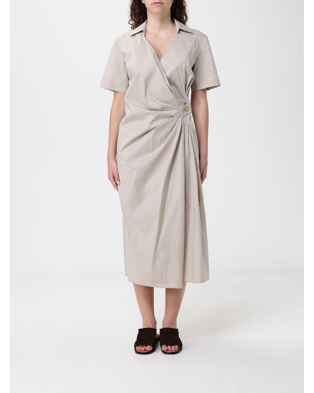 Liviana Conti White Hannah Cotton Blend Midi Dress
