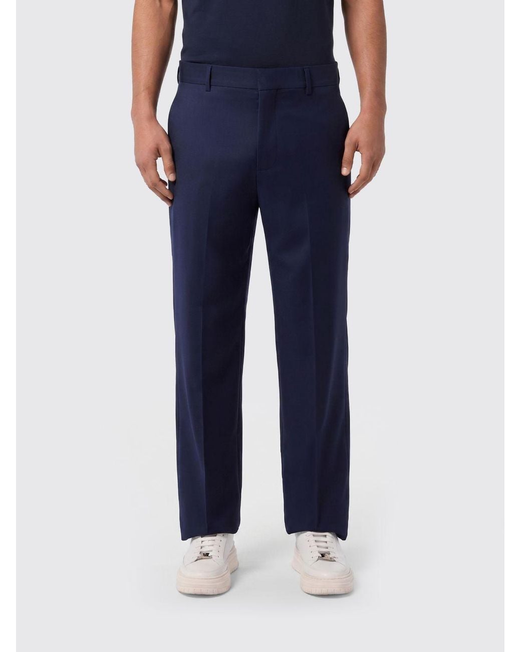 Billionaire Blue Virgin Wool Tailored Trousers for men