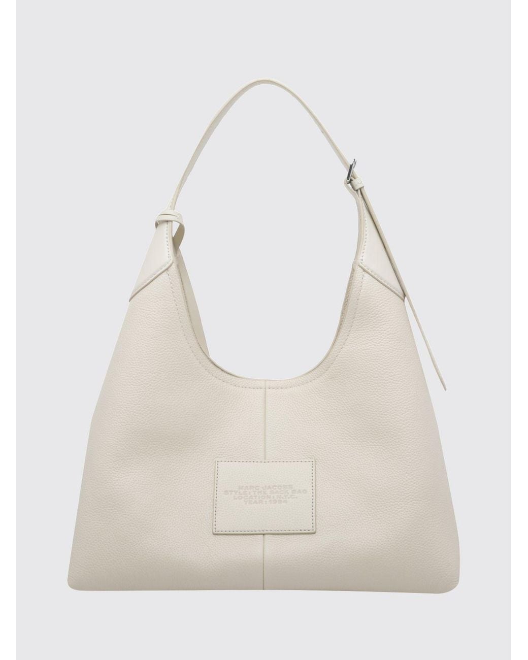 Marc Jacobs Natural The Sack Large Leather Shoulder Bag With Adjustable Handle And Charm