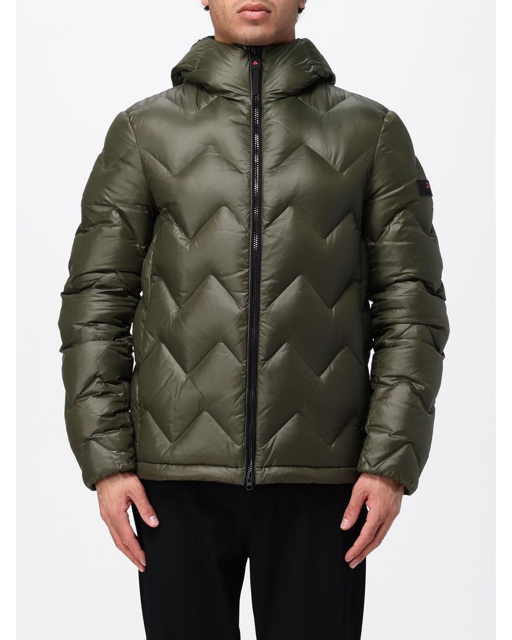 Peuterey Gray Honova Hooded Chevron-Quilted Down Jacket for men