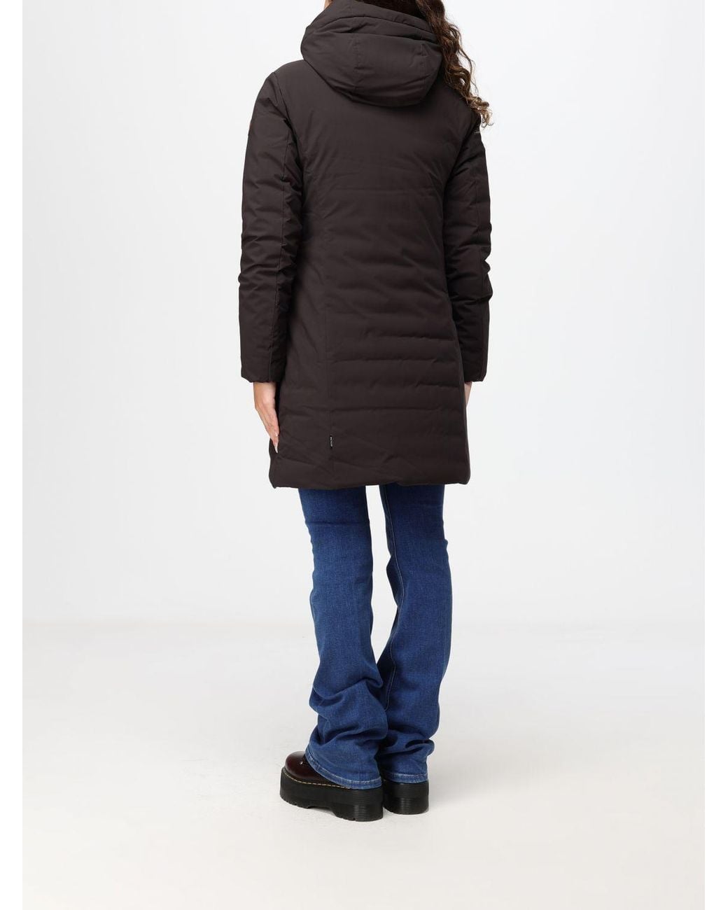 Save The Duck Black Leyla Slim Knee-Length Puffer Jacket With Hood