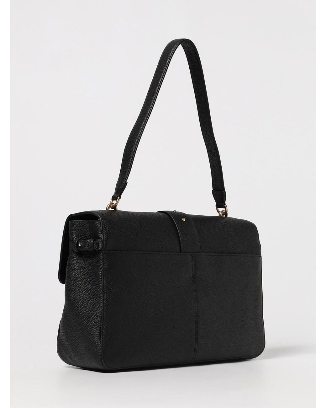 Pinko Black Love One Extra Slouchy Grained Leather Bag