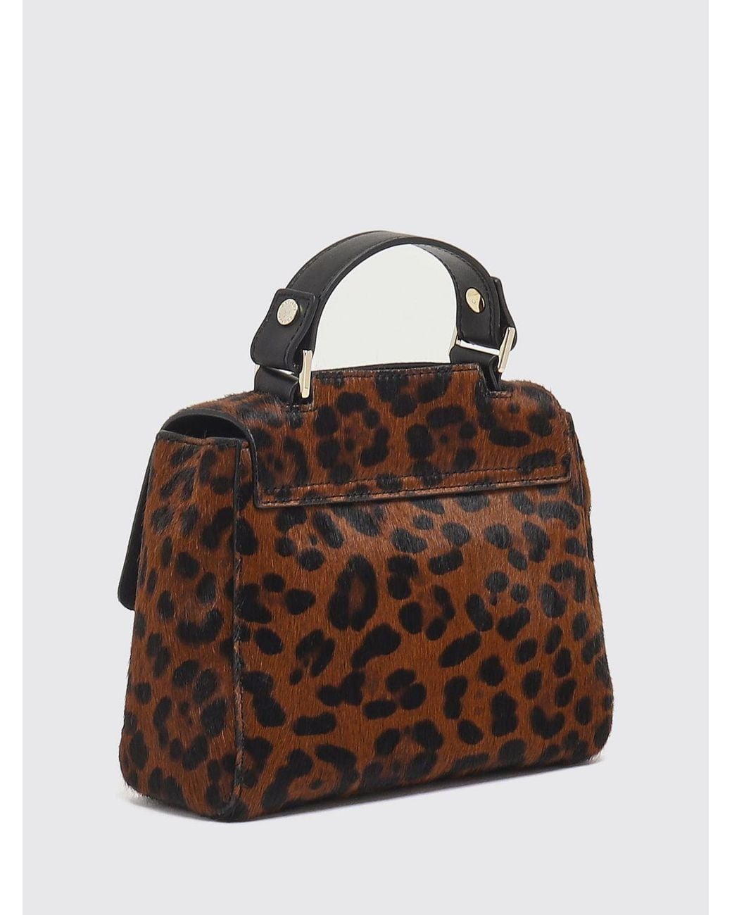 Orciani Brown Sveva Mini Animal Print Pony Hair Handbag