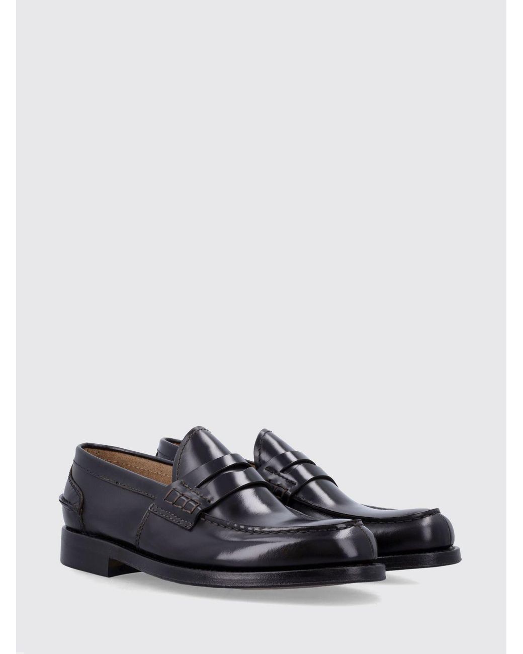 Green George White Brushed Leather Loafers With Saddle Strap And Leather Sole for men