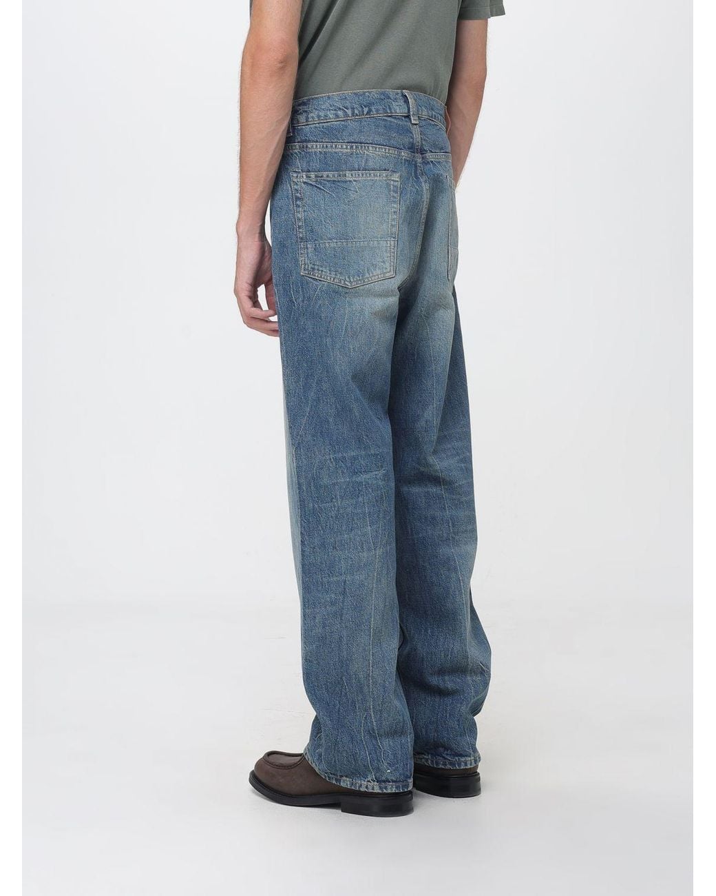 Our Legacy Blue Our Third Cut Mid-Rise Wide-Leg Cotton Denim Jeans for men