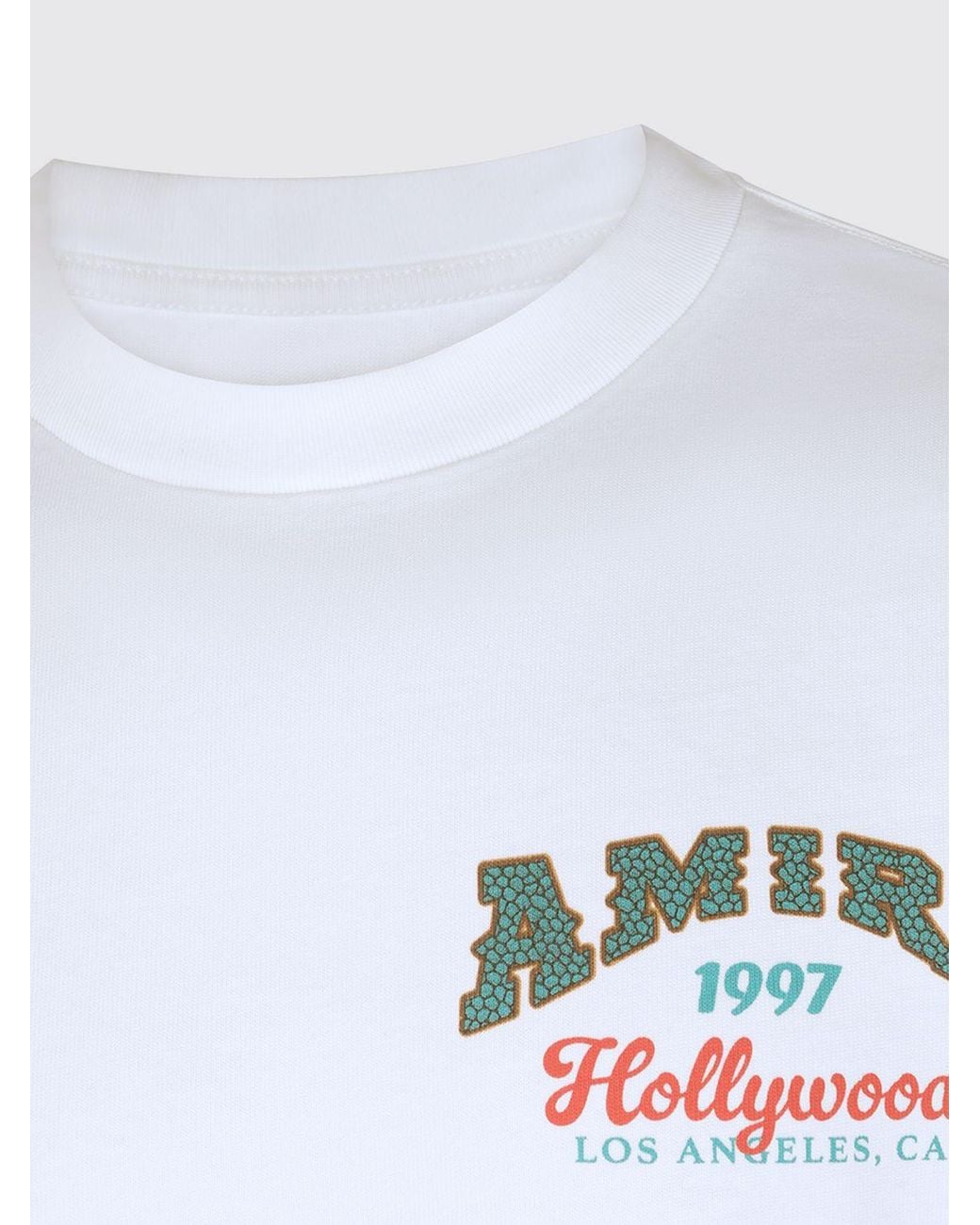 Amiri White Relaxed Fit Cotton T-Shirt With Graphic And Logo Print for men