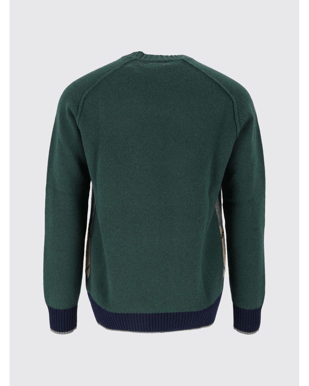 Ballantyne Blue Wool Blend Crewneck Jumper With Argyle Diamond Pattern for men
