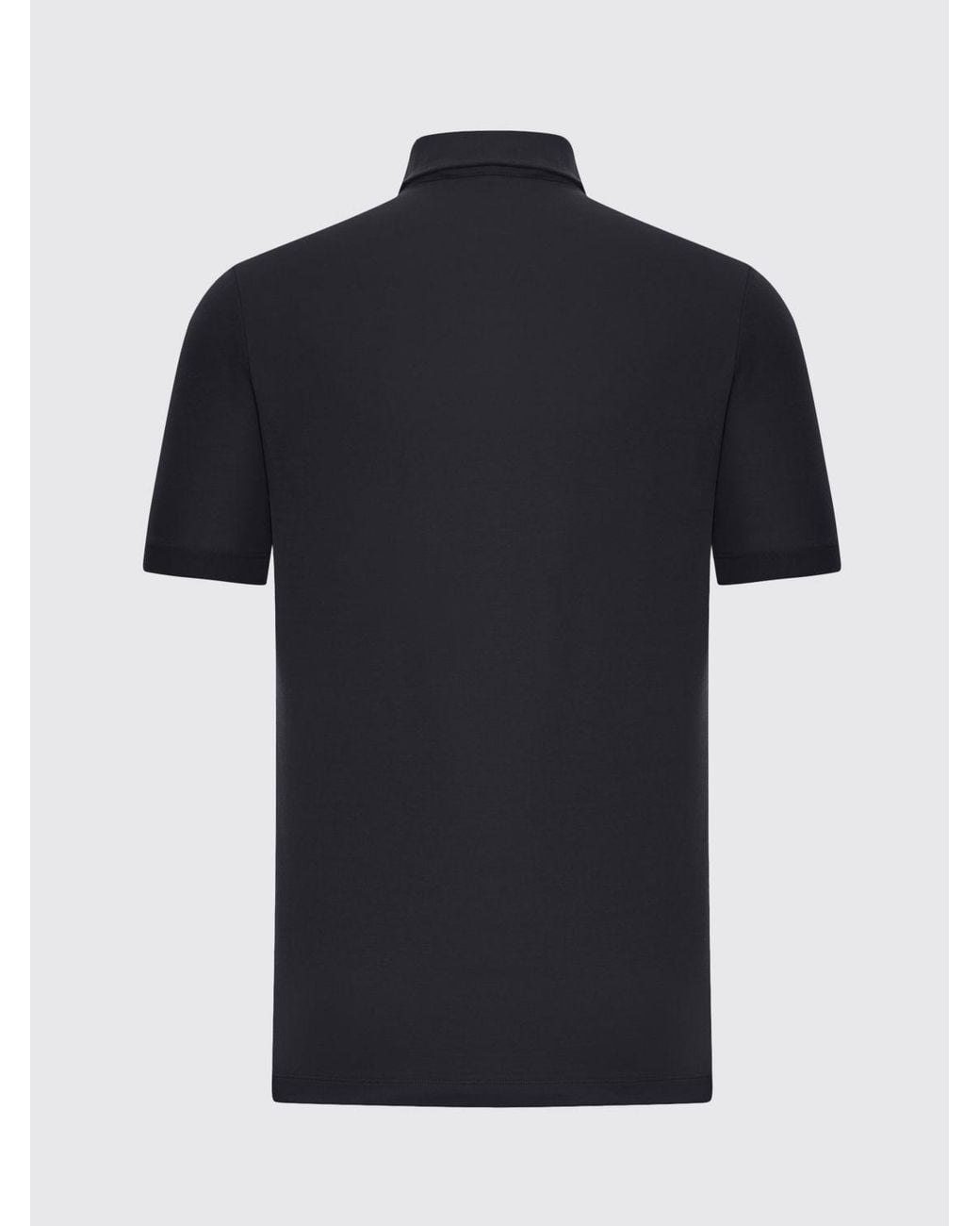 Zanone Black Basic Cotton Polo Shirt for men