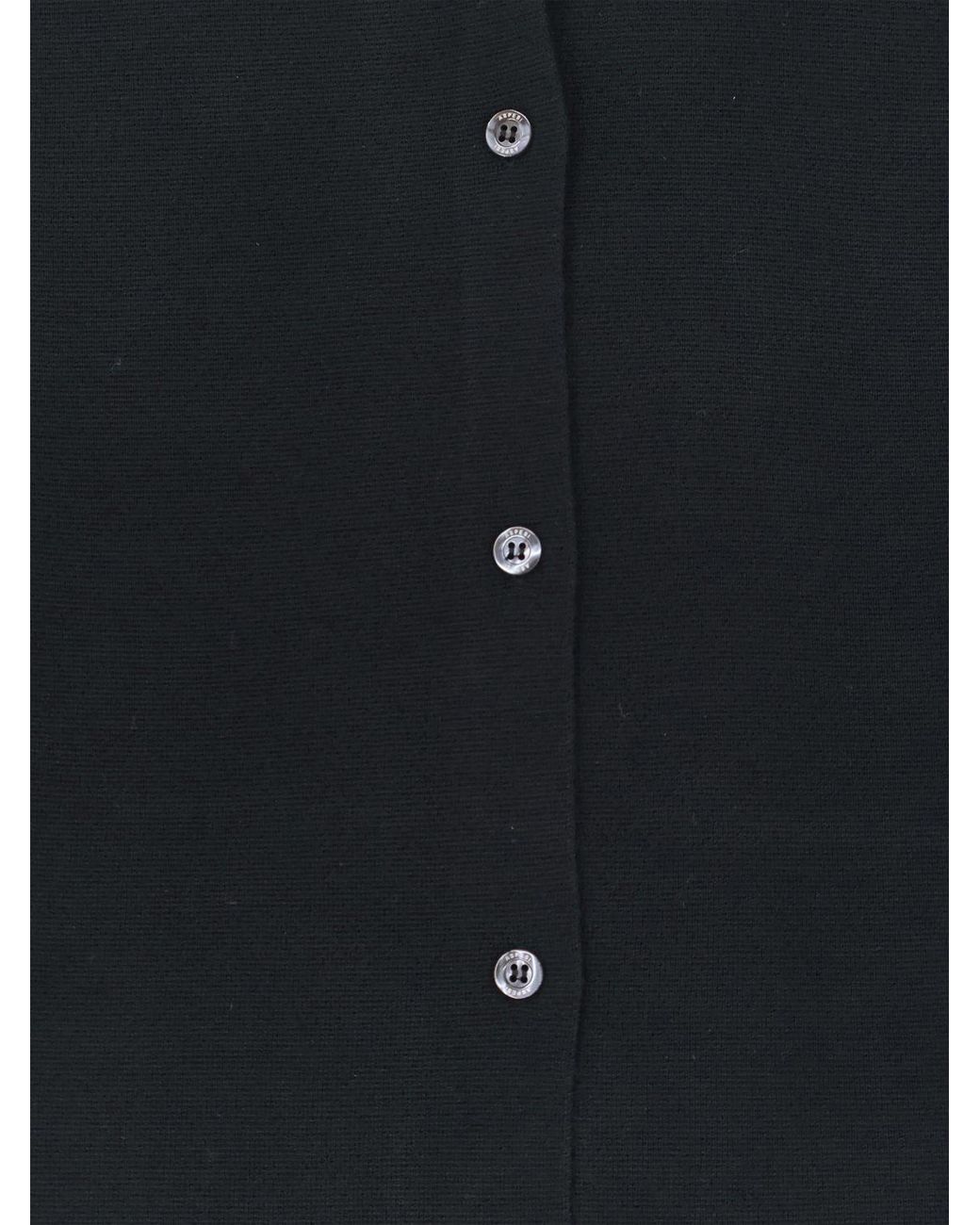Aspesi Blue Polo-Style Cotton Cardigan With Classic Collar