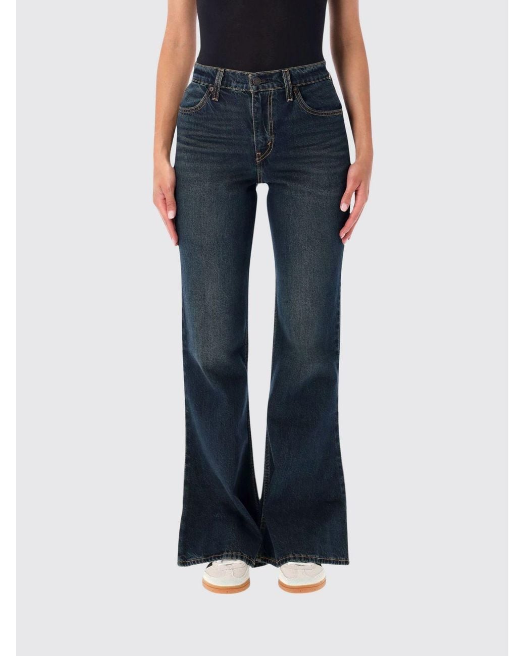 Levi's Blue Mid-Rise Five-Pocket Flared Jeans
