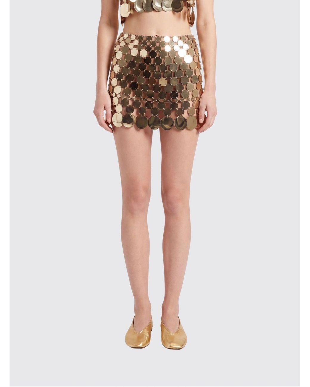 Rabanne Metallic Sequin Mini Skirt