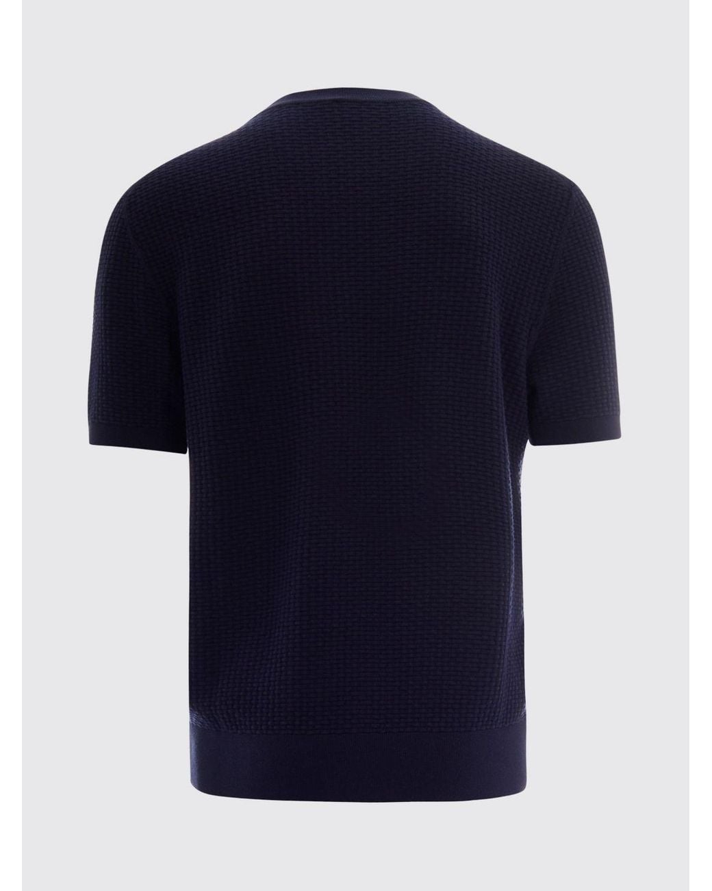 Boss Blue Cotton Crew Neck Sweater for men
