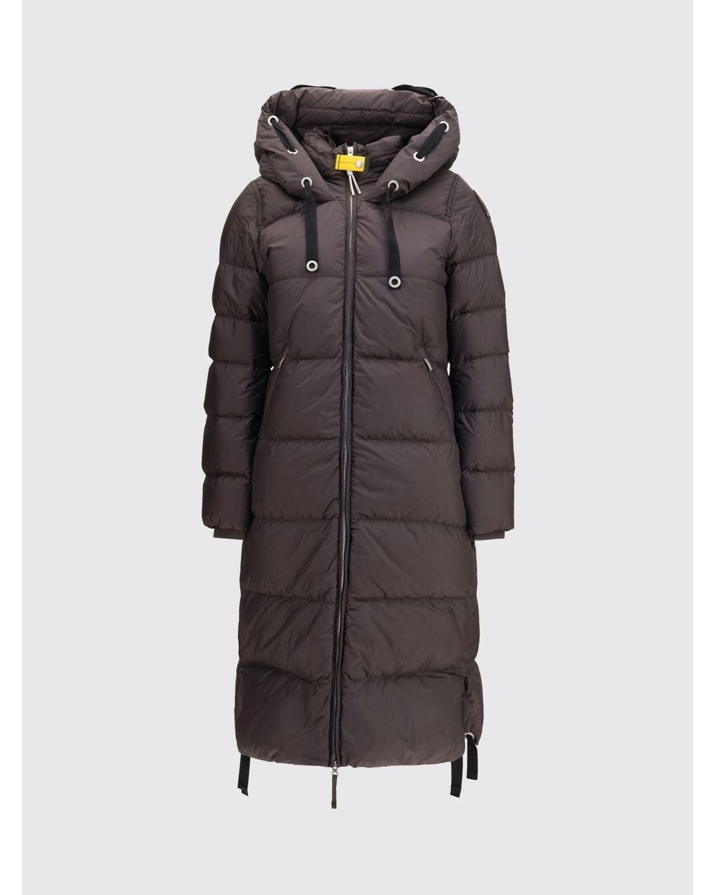 Parajumpers Black Long Quilted Nylon Down Jacket With Hood And Zip Closure