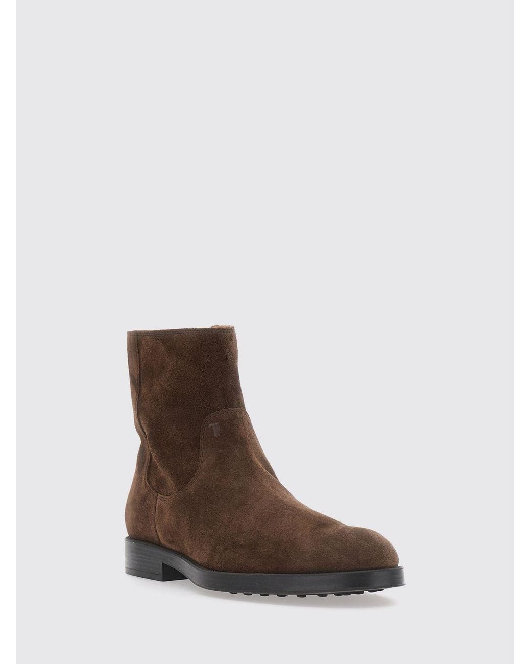 Tod's Stiefeletten Aus Wildkalbsleder Mit T Timeless-Logo in Brown für Herren