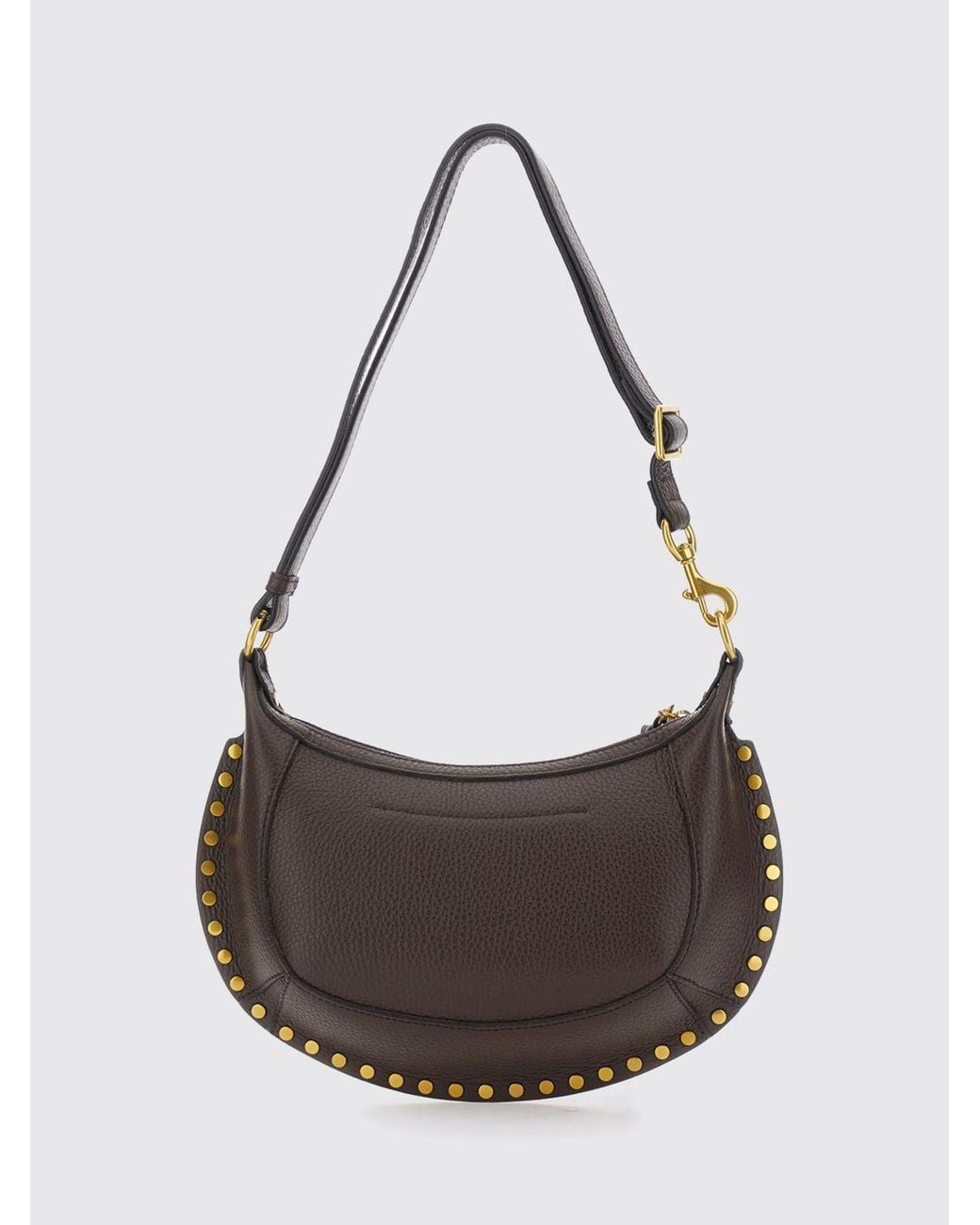 Isabel Marant Brown Oskan Moon Studded Leather Hobo Bag