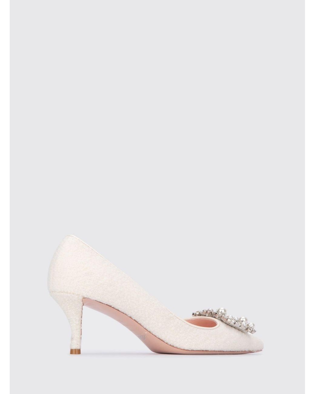 Roger Vivier Pink Tweed Pumps With Jewel Buckle
