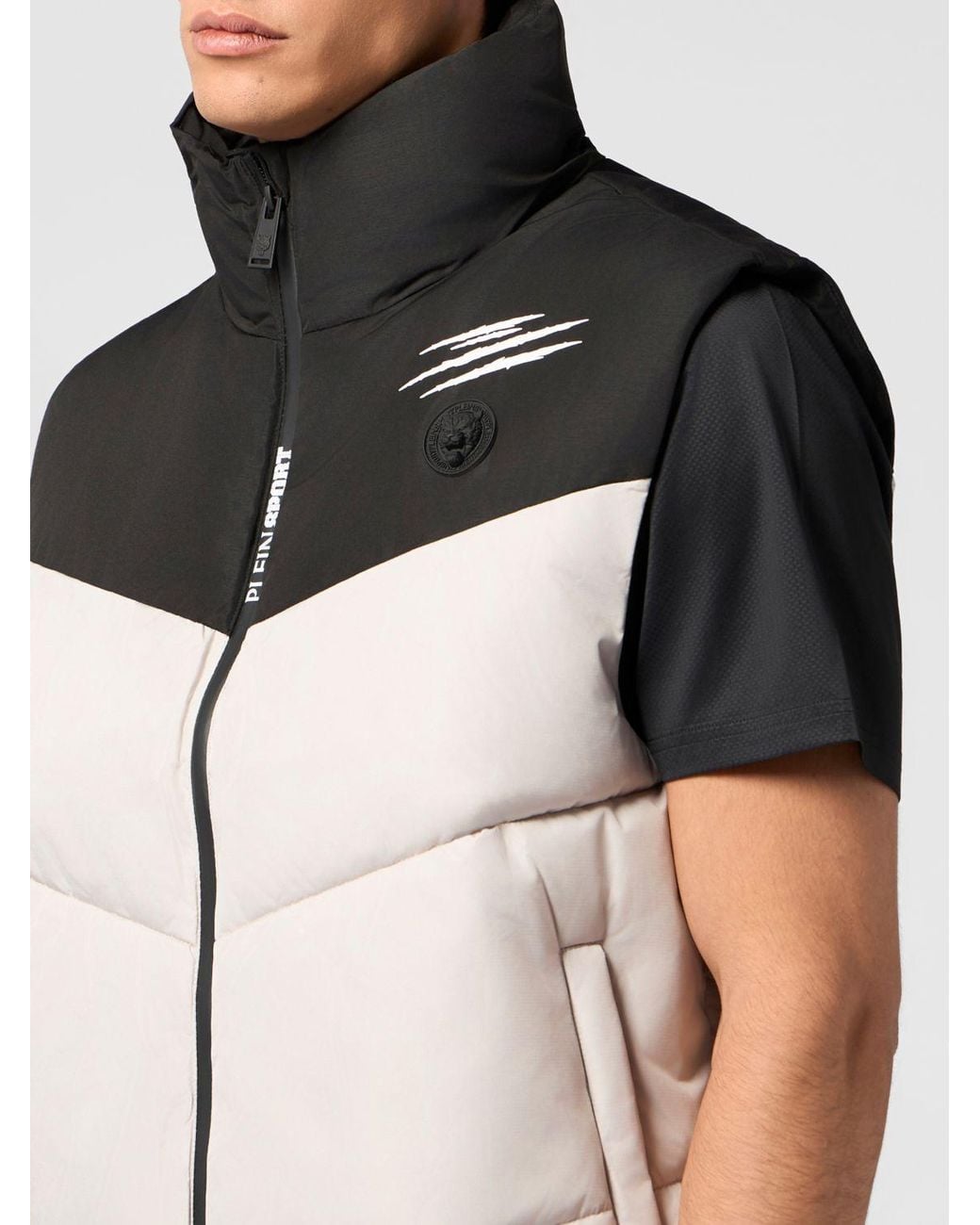 Philipp Plein Black Logo Padded Nylon Vest for men