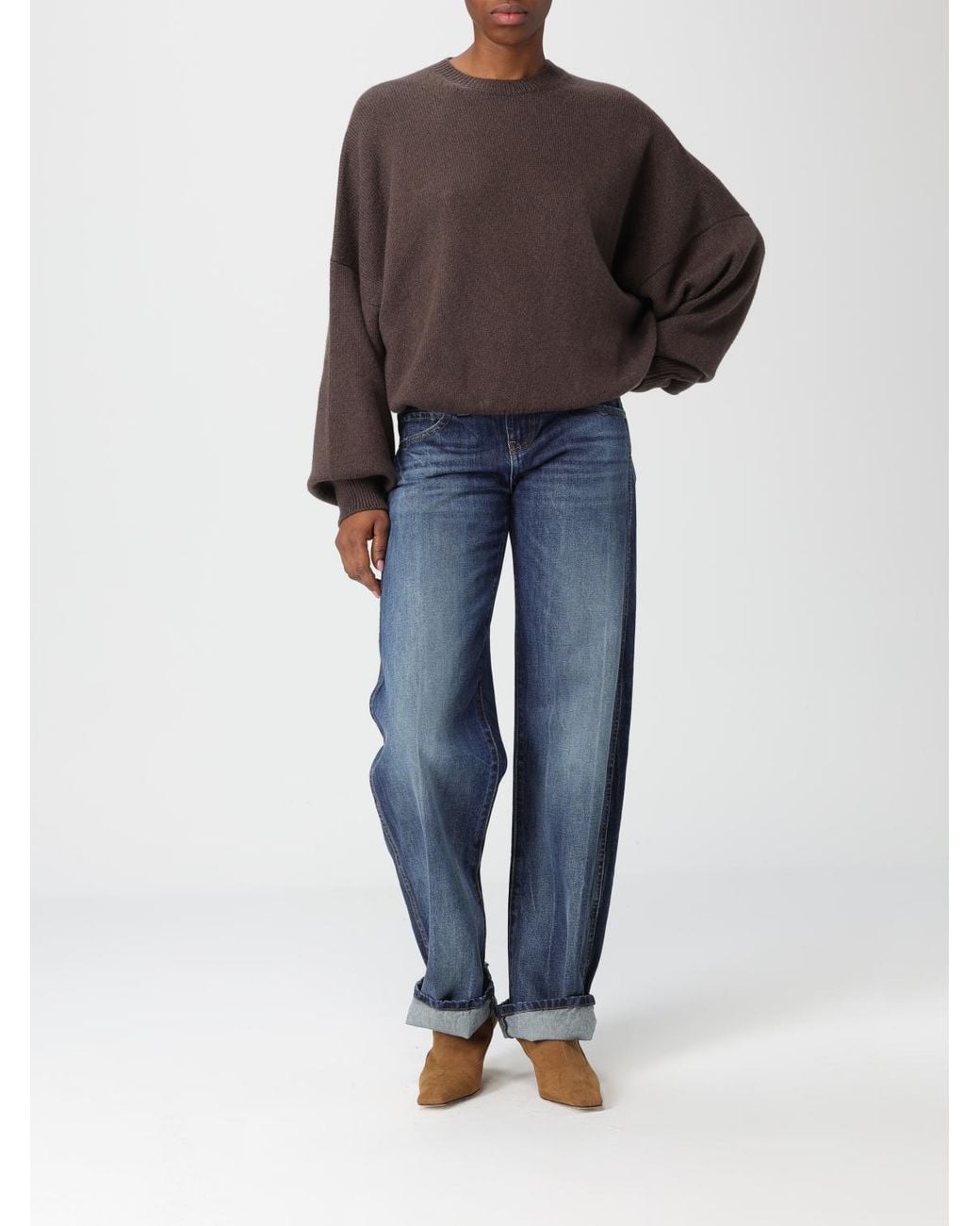 Khaite Brown Cashmere Crew Neck Sweater