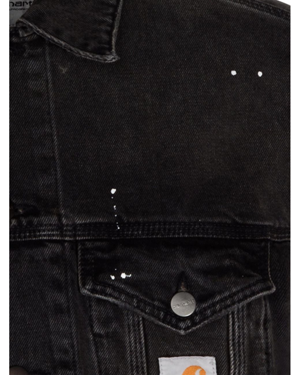 Carhartt Black Helston All-Over Abstract Print Denim Jacket With Logo Patch for men