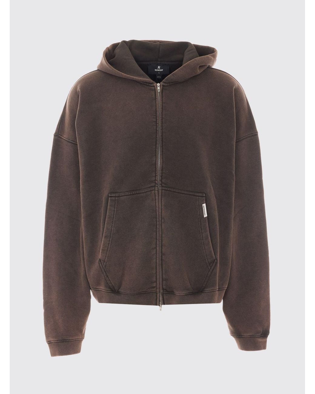 Represent Brown Zip-Up Hoodie for men