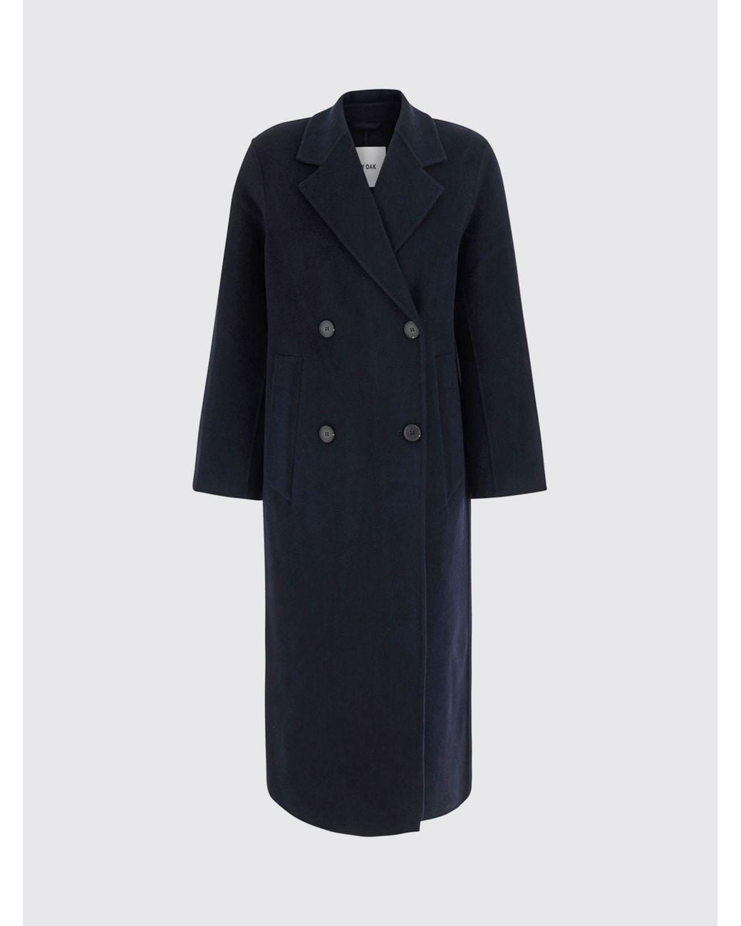 IVY & OAK Blue Double-Breasted Long Coat