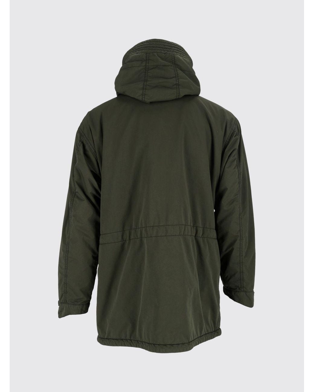 Aspesi Gray Windproof Technical Fabric Knee-Length Parka With Hood for men