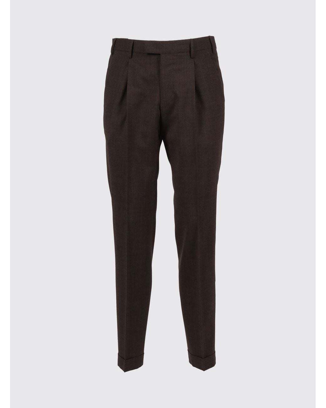 PT01 Black Stretch Virgin Wool Tailored Trousers for men