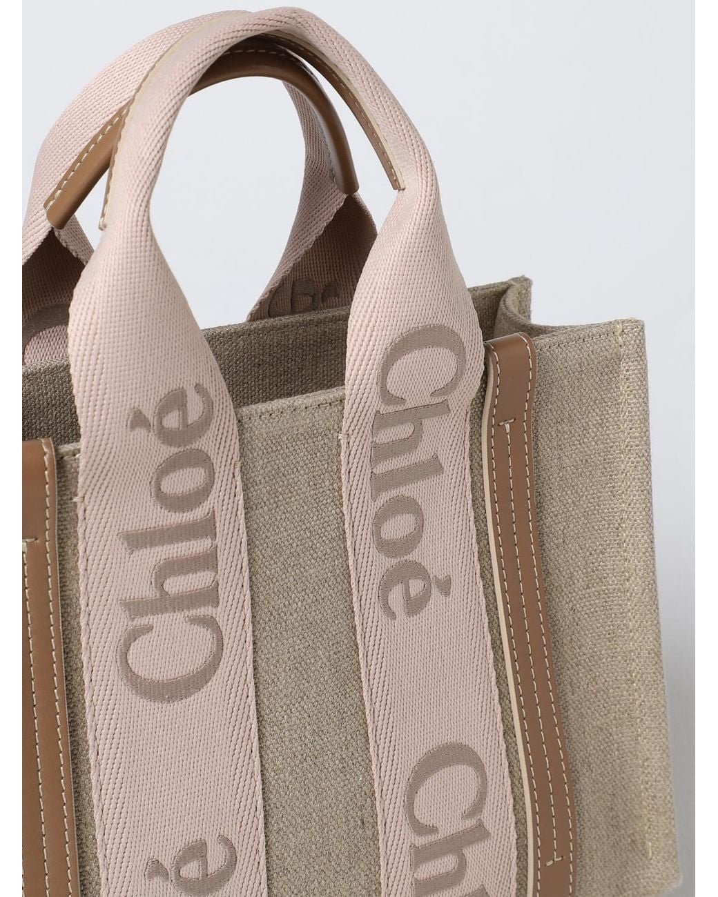 Chloé Natural ChloÉ Tasche Aus Canvas Und Leder Mit Gesticktem Logo