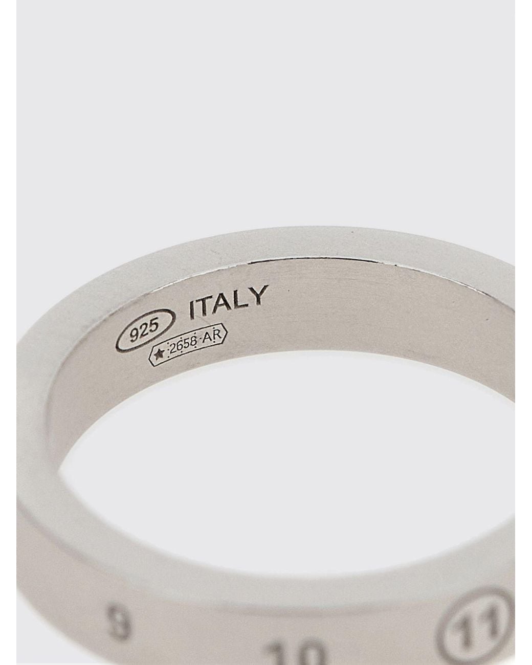Maison Margiela White Engraved Numeric Logo Band Ring