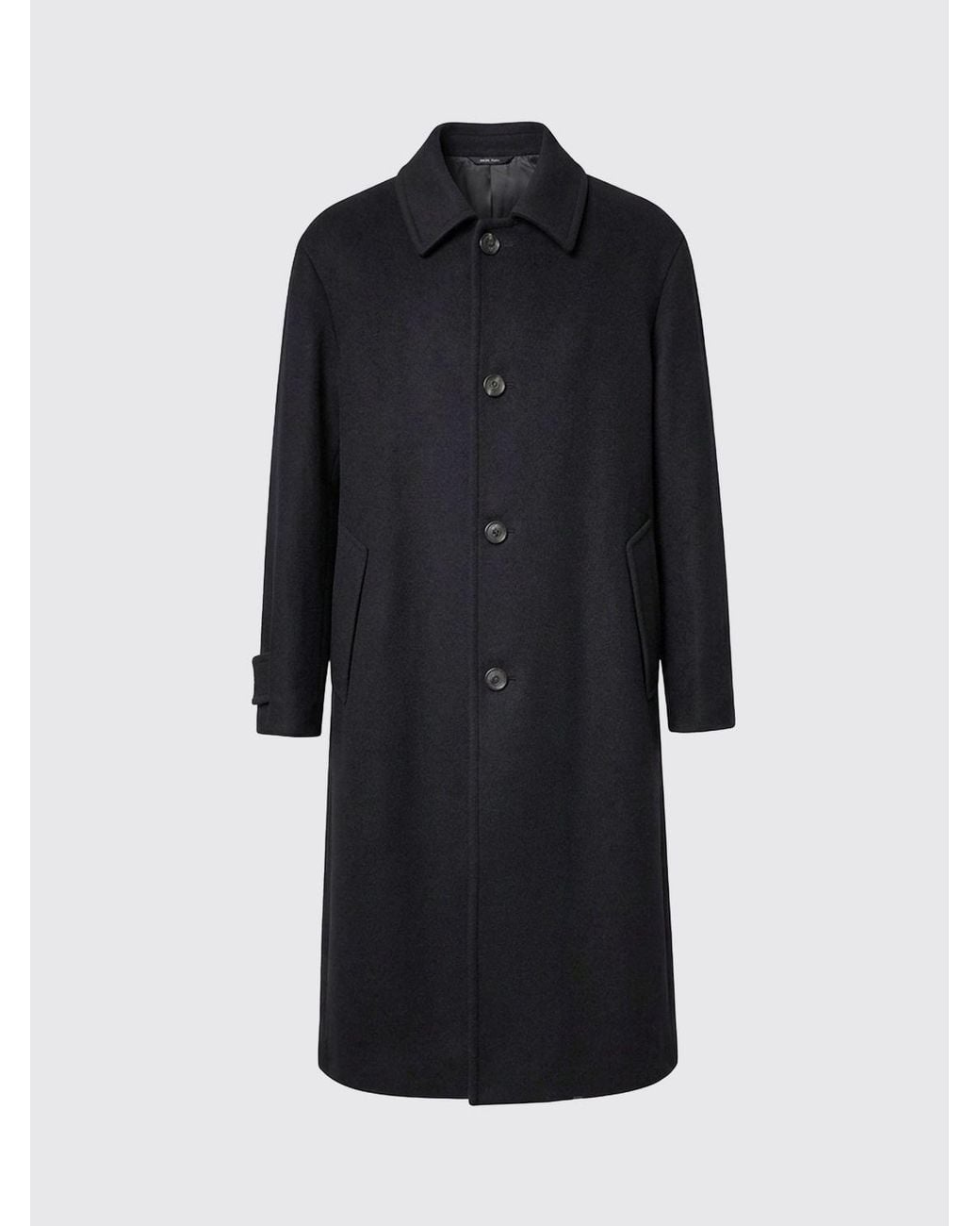 Giorgio Armani Blue Long Single-Breasted Virgin Wool And Cashmere Coat for men
