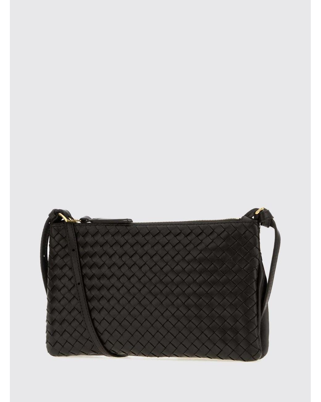 Bottega Veneta Black Small Woven Nappa Crossbody Bag