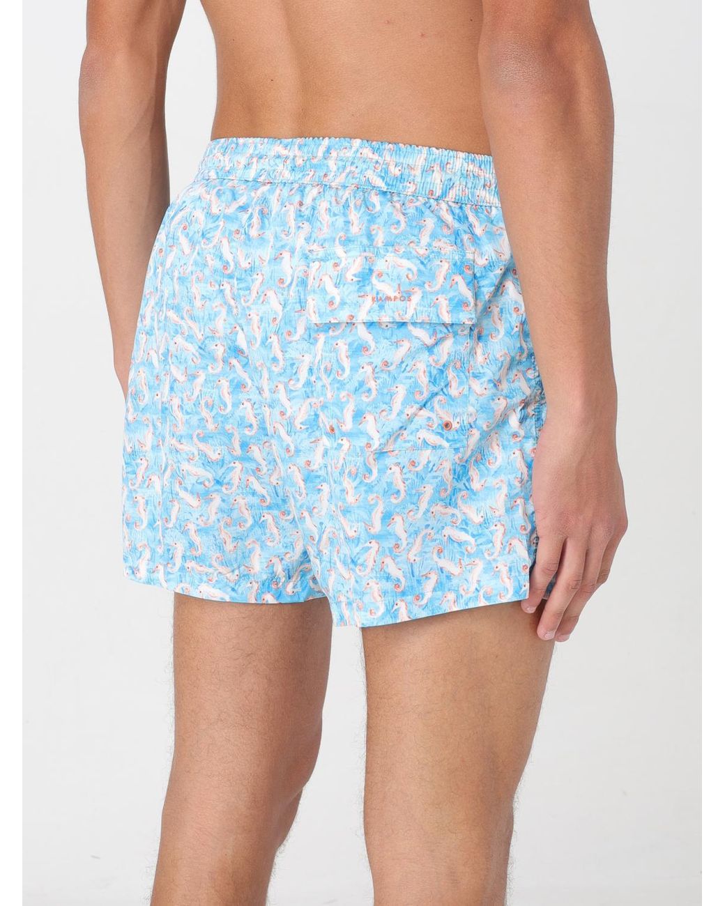 Kampos Blue Patterned Nylon Swimsuit for men