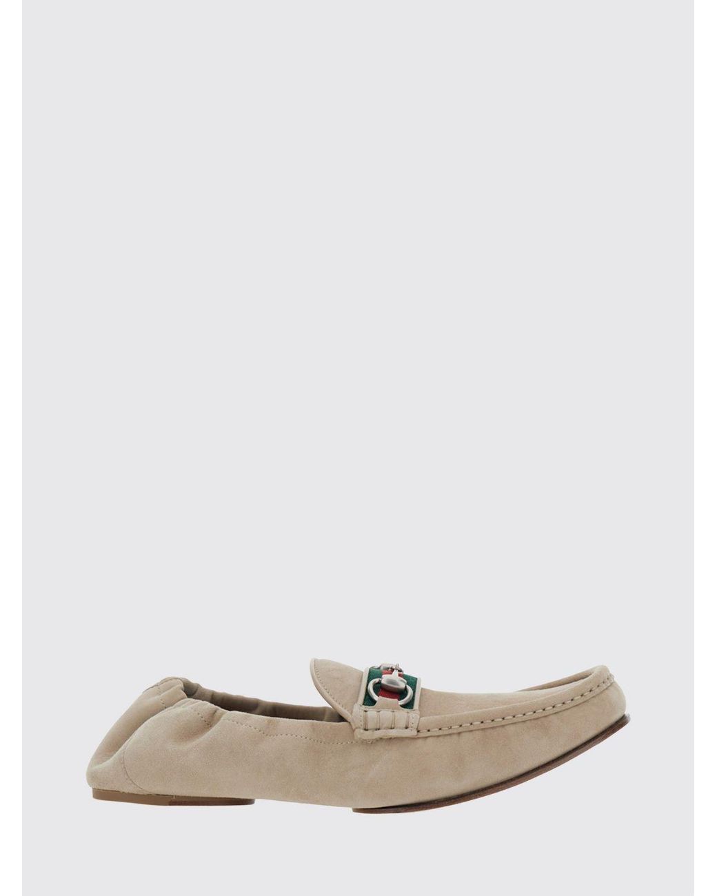 Gucci White Horsebit 1953 Suede Loafers for men