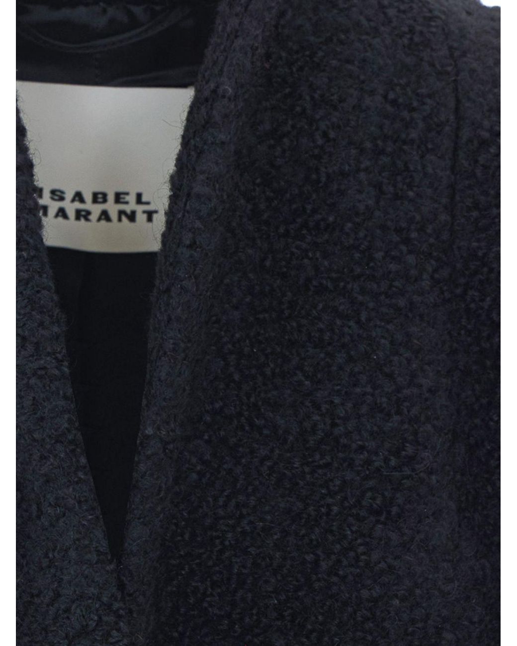 Isabel Marant Blue Double-Breasted Wool And Alpaca Short Coat With Belt
