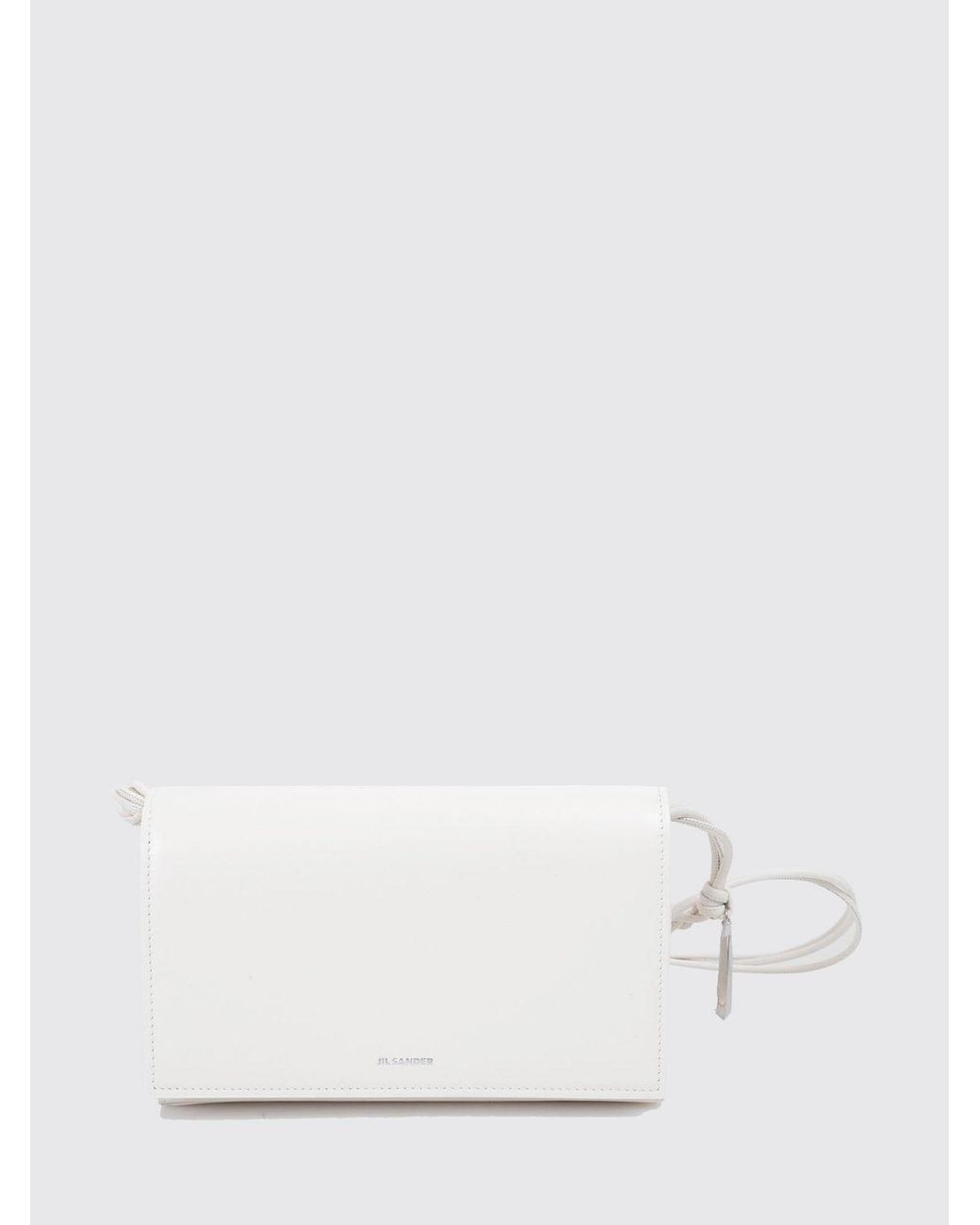 Jil Sander Natural Tangle Calfskin Leather Mini Bag With Braided Strap
