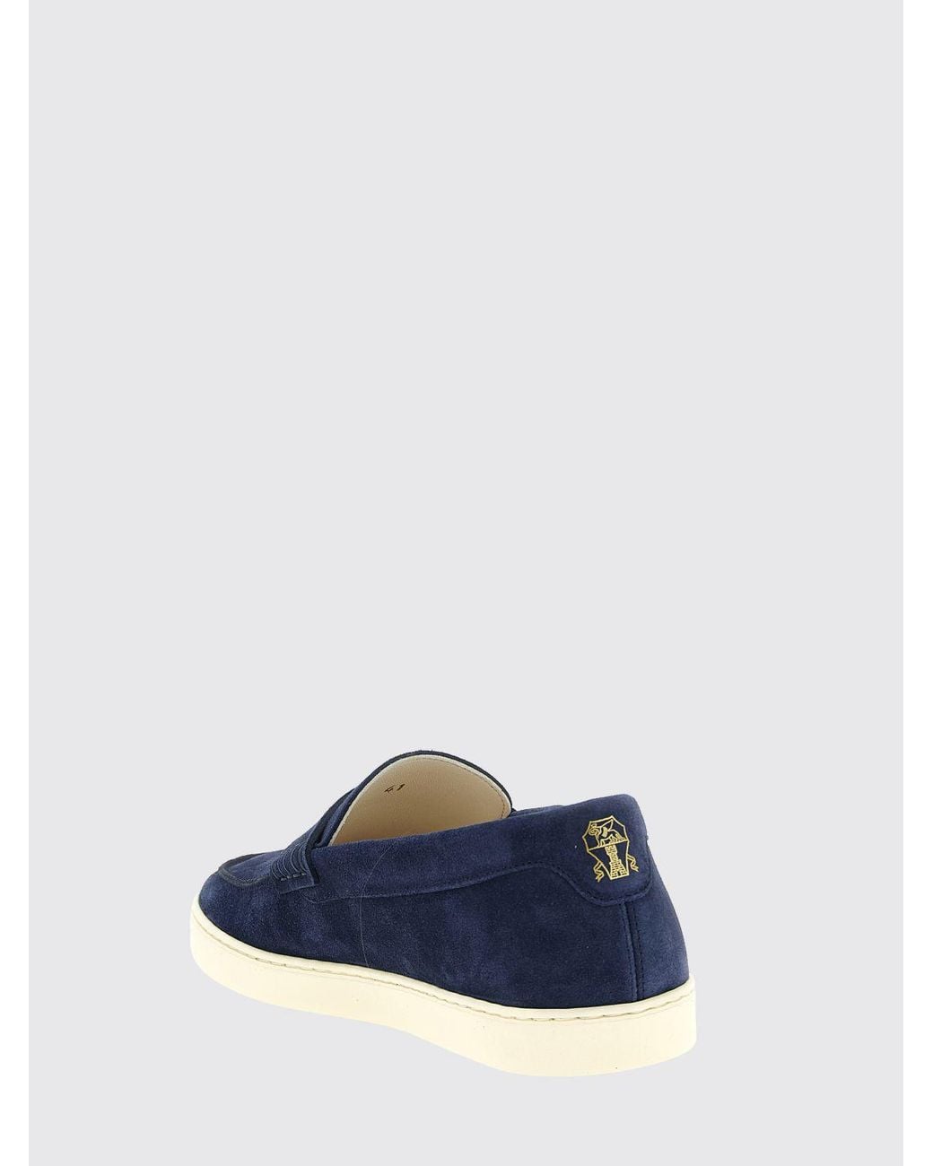 Brunello Cucinelli Blue Suede Loafers for men