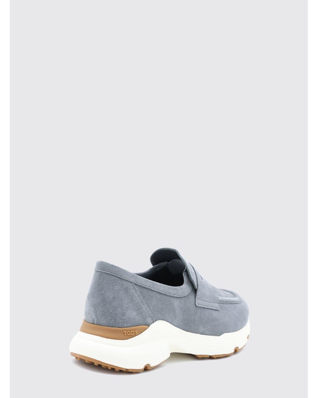 Tod's White Suede Loafers With Penny Bar And Rubber Sole