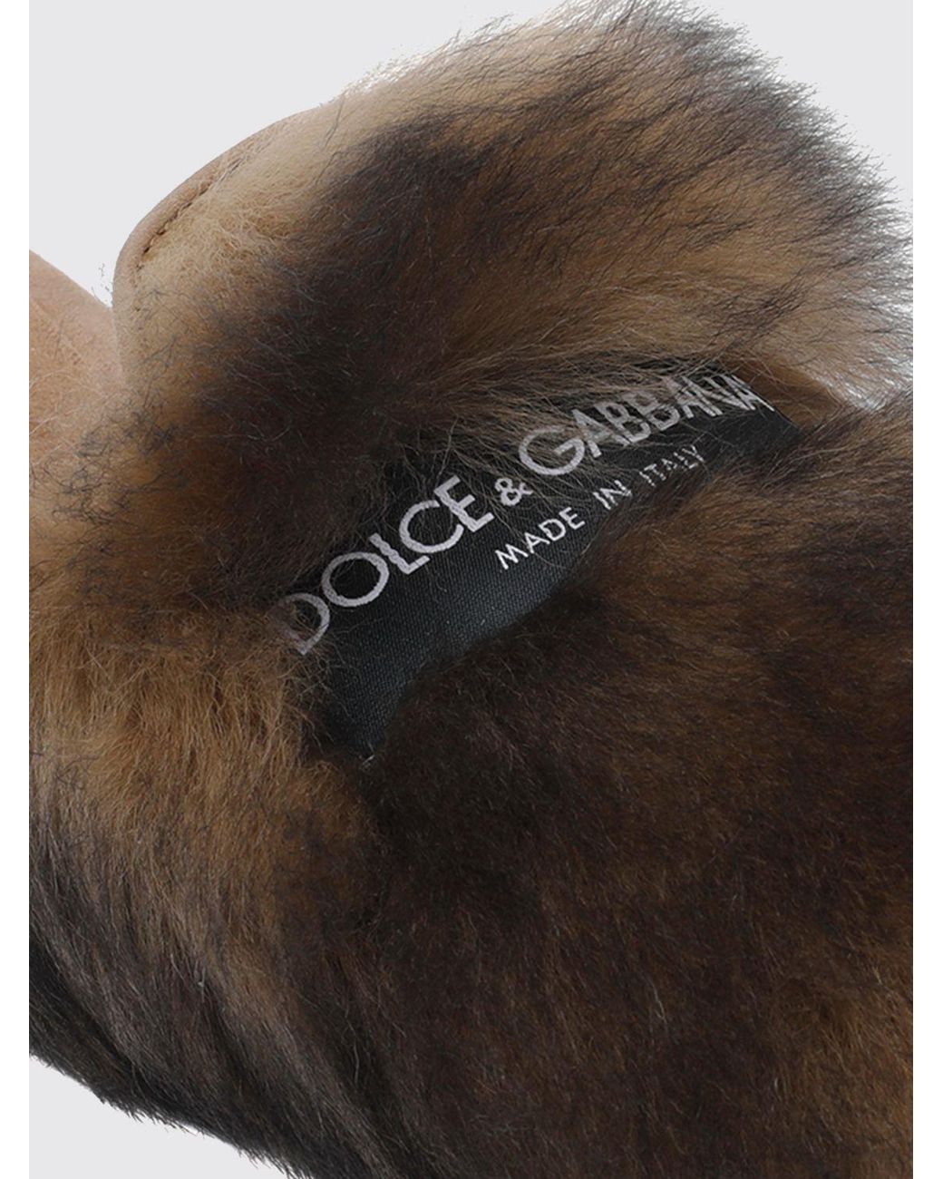 Dolce & Gabbana Red Dolce &Amp Gabbana Shearling Slippers
