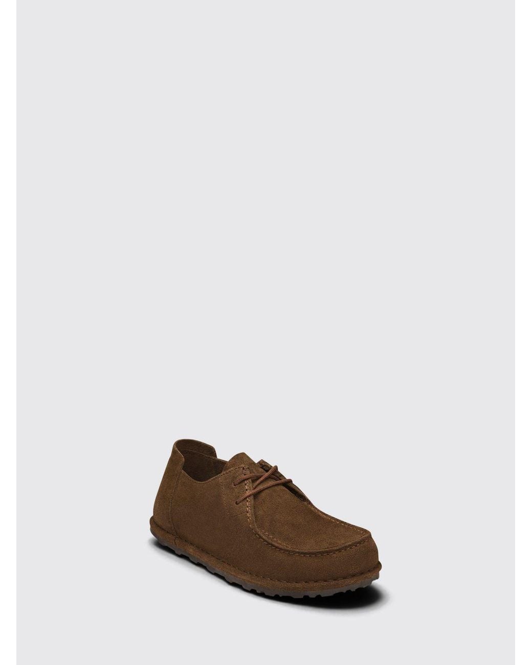 Birkenstock Brown Utti Round Toe Suede Derby Shoes for men