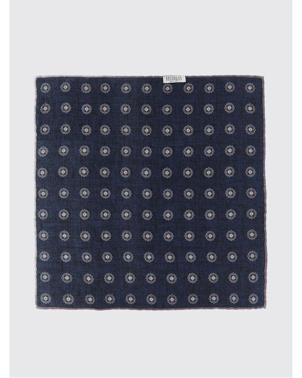 Pañuelo De Bolsillo De Pura Seda Con Estampado Abstracto Brunello Cucinelli de hombre de color Gray