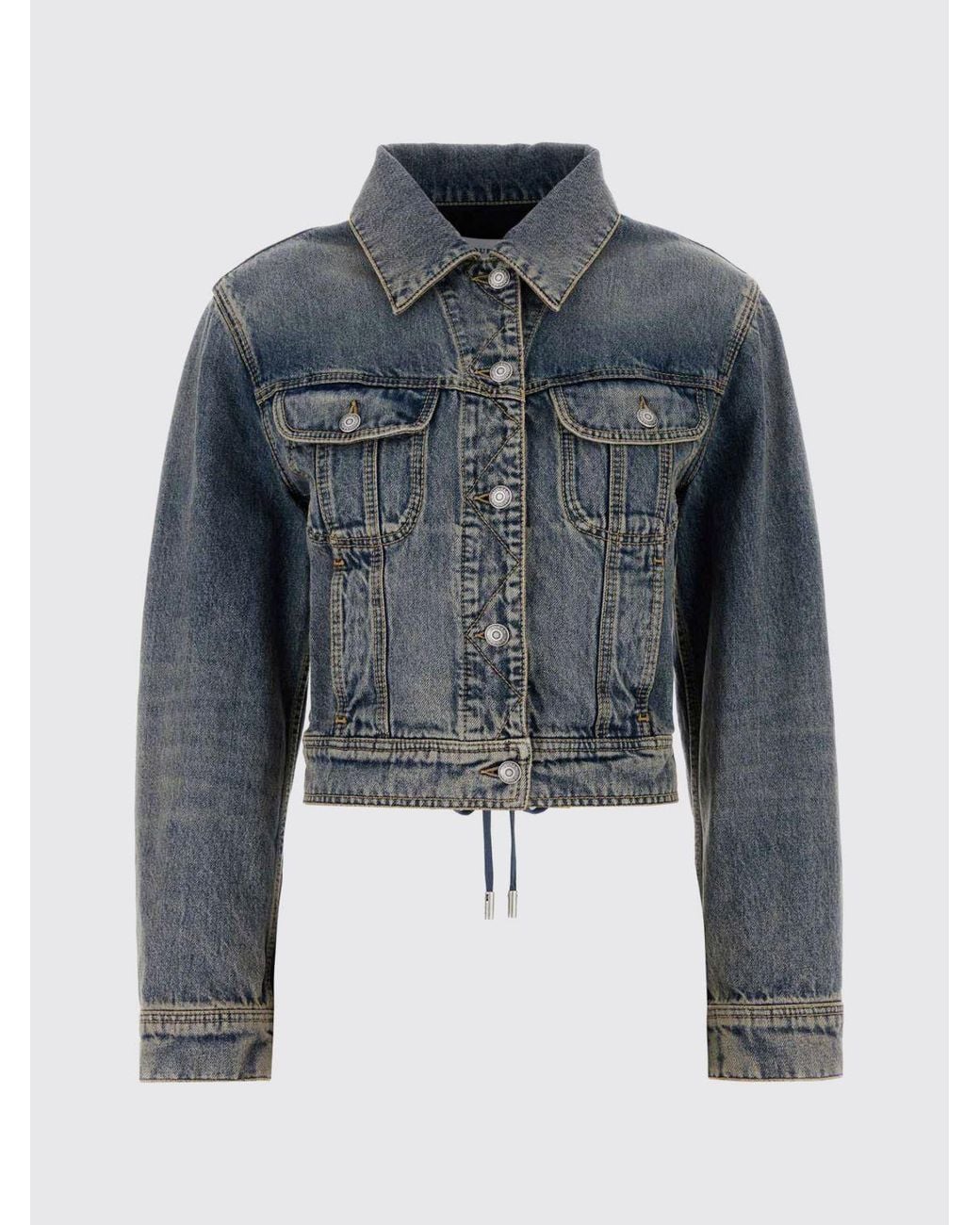 McQueen Blue Cropped Denim Jacket