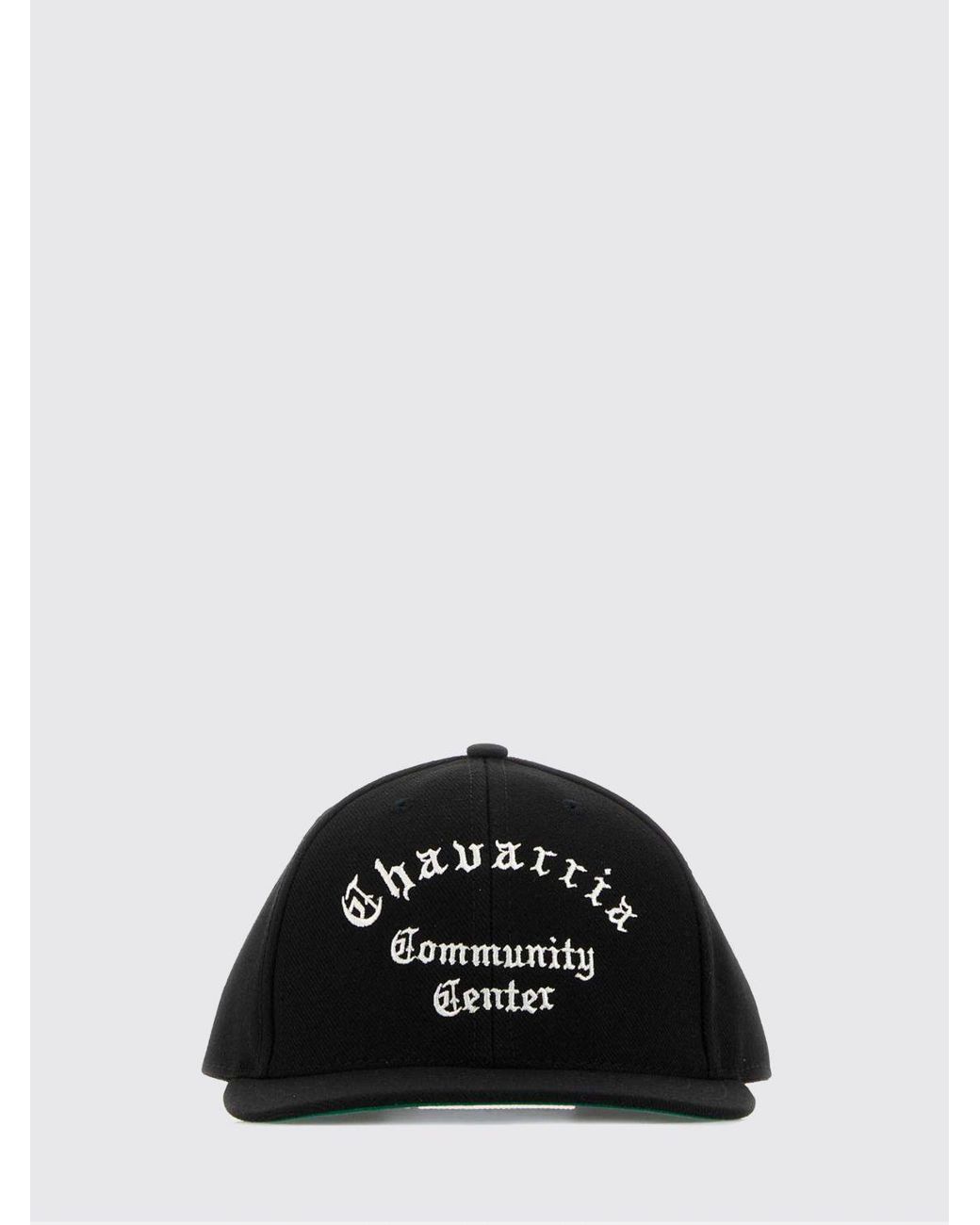 Willy Chavarria Black Twill Hat With Embroidered Slogan for men