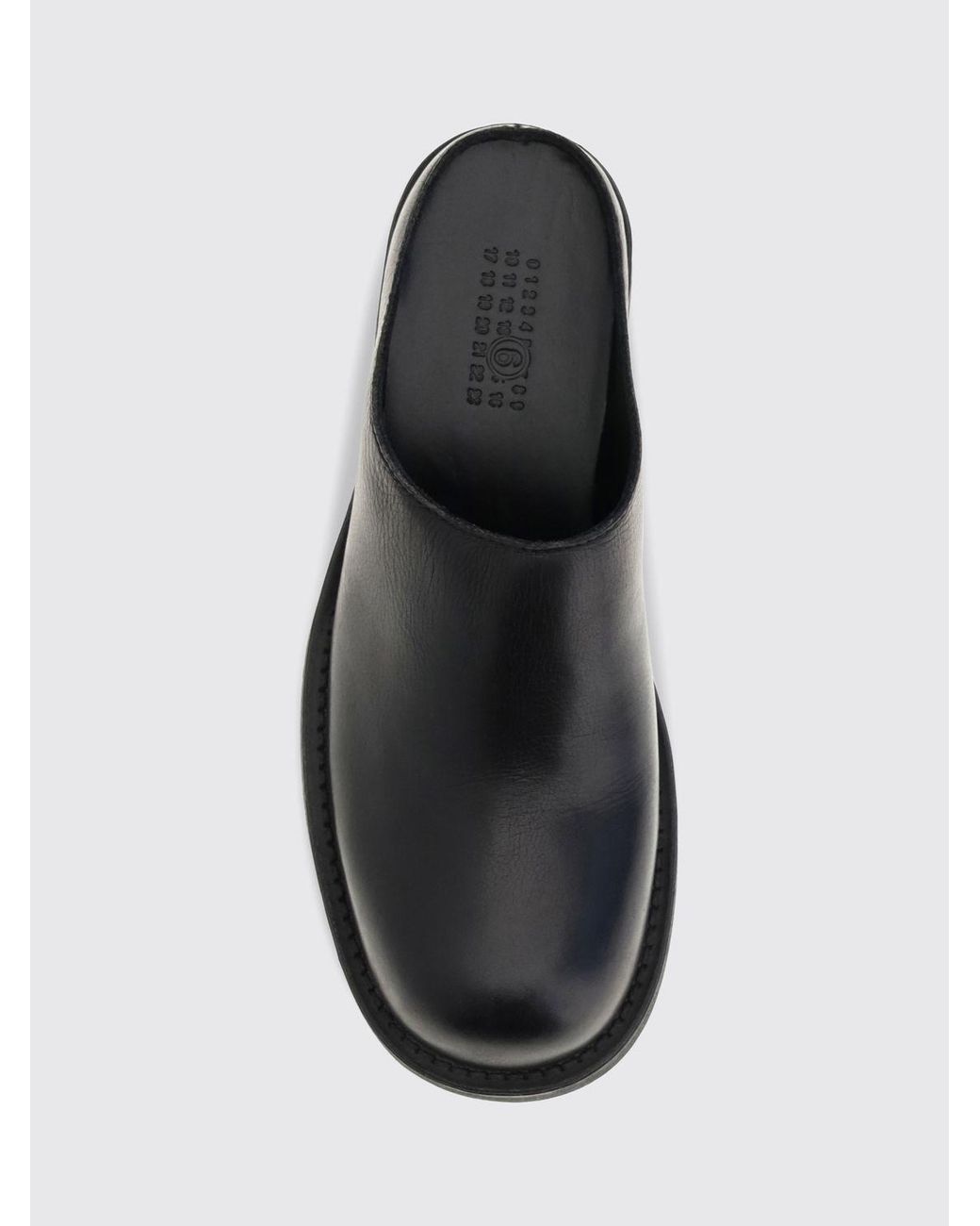 MM6 by Maison Margiela White Low-Heeled Smooth Calfskin Mules With A Round Toe
